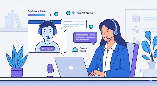 AI interview coach illustration